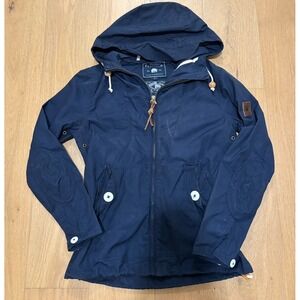 Penfield Hudson Wax Cloth Jacket Small Navy Blue Hooded Outdoor Trailwear Coat